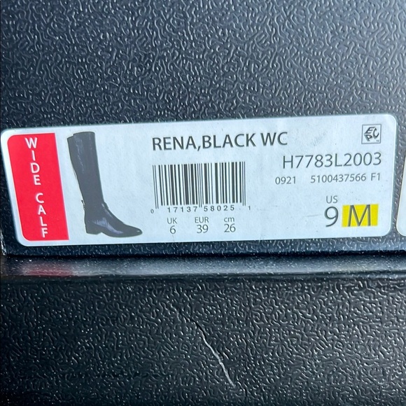 Rena Black Wide Calf Women's Boots - Picture 2 of 2